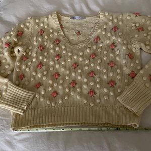 NWOT Zara floral sweater size small